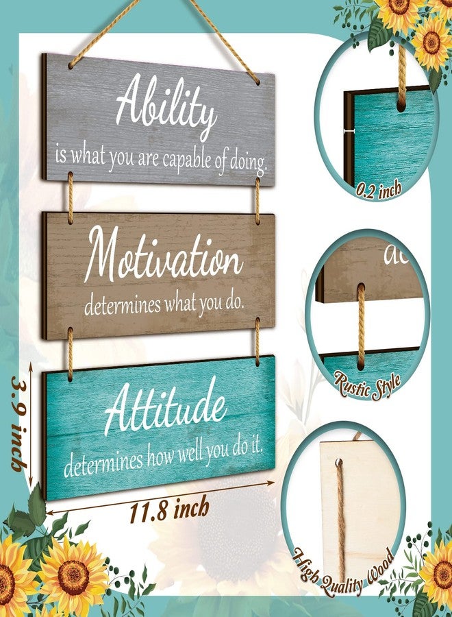 Jetec Office Wall Decor Inspirational Rustic Wall Decor Office Decor Motivational Wall Plaques with Sayings Wooden Wall Hangings Ability Sign Bathroom Decor for Home Office Wall Art (Bright Color) - Image 3