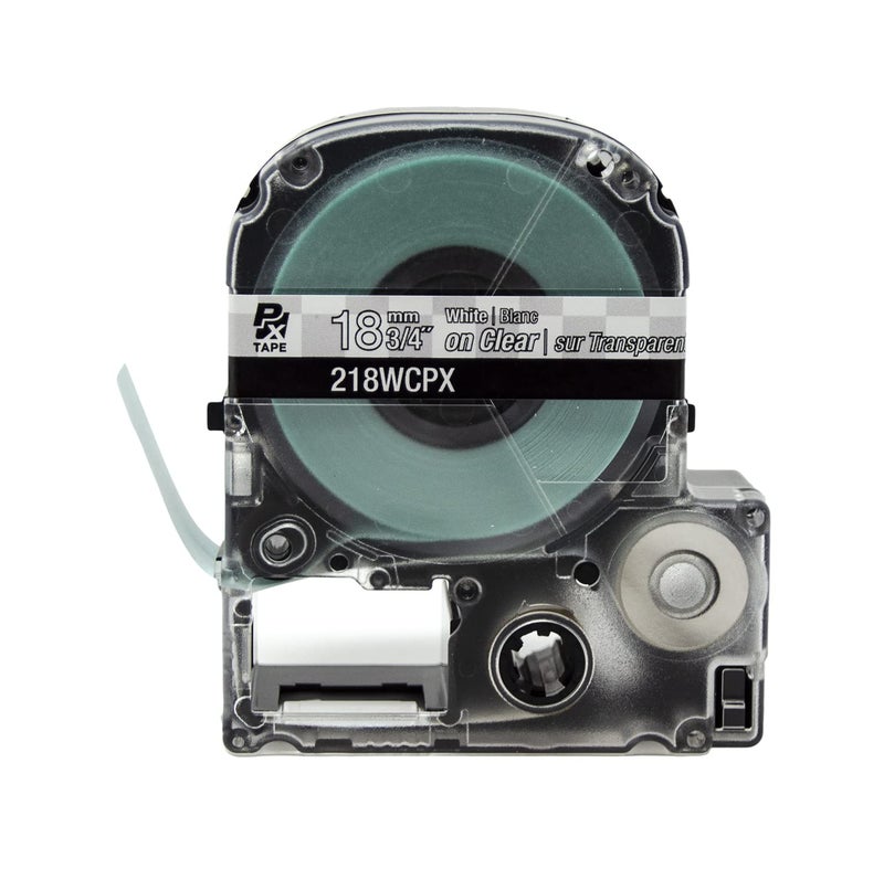 LABELWORKS Epson LABELWORKS 218WCPX Genuine PET (Polyester) Tape Cartridge - White on Clear Label Maker Tape - 3/4" (18MM) Wide, 30' - Image 2