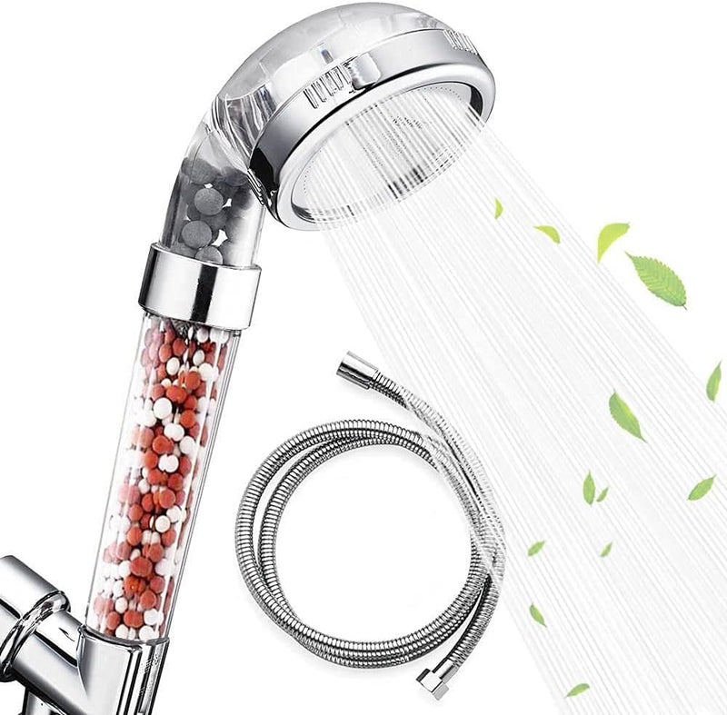 NOSAME ® Shower Head with Hose, Filter Filtration High Pressure Water Saving 3 Mode Function Spray Handheld Showerheads for Dry Skin & Hair - Image 1
