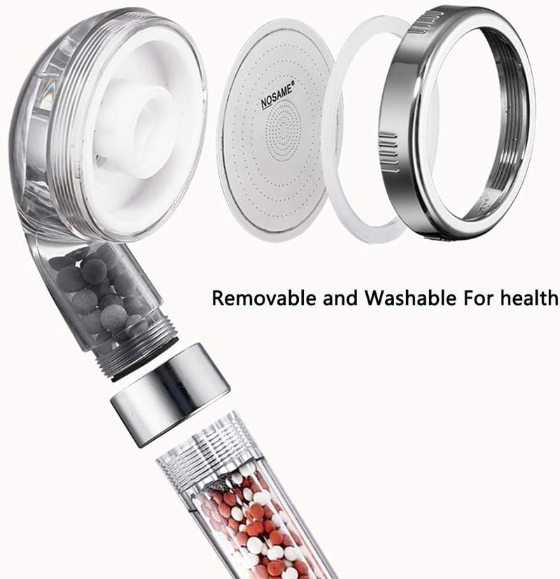 NOSAME ® Shower Head with Hose, Filter Filtration High Pressure Water Saving 3 Mode Function Spray Handheld Showerheads for Dry Skin & Hair - Image 4