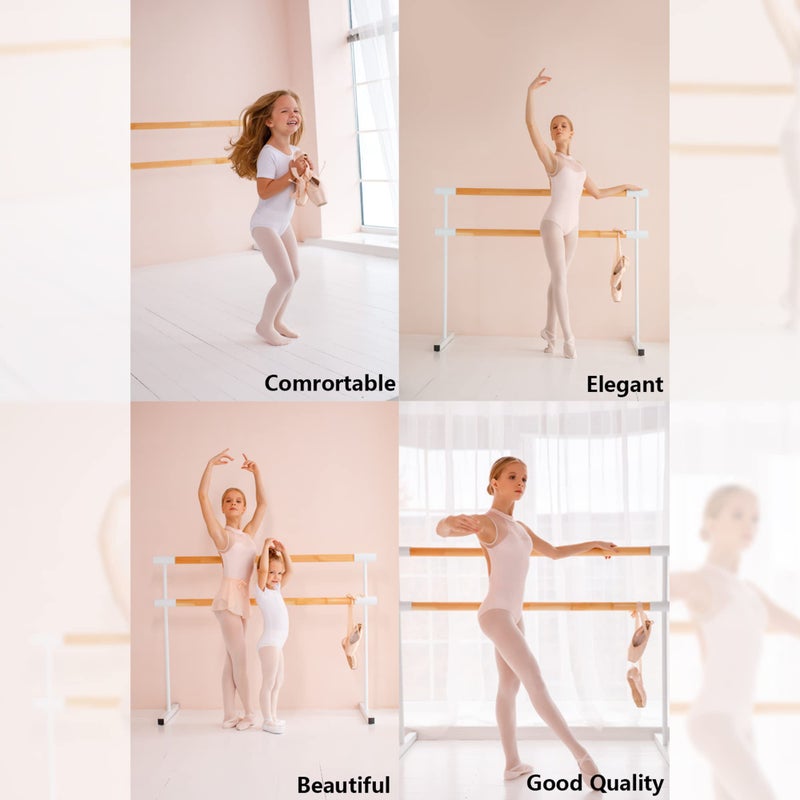 HETH Ballet Tights for Girls - Ultra Soft Dance Tights Convertible Pink Tight (Toddler/Kids,Medium,2pcs) - Image 3