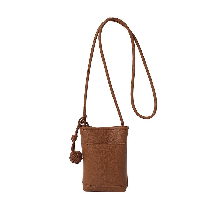 2024 Korean Style New Mobile Phone Bag Ins Casual Crosbody Small Bag Simple Casual All-Match Mini Woven Ball Bag - Image 1