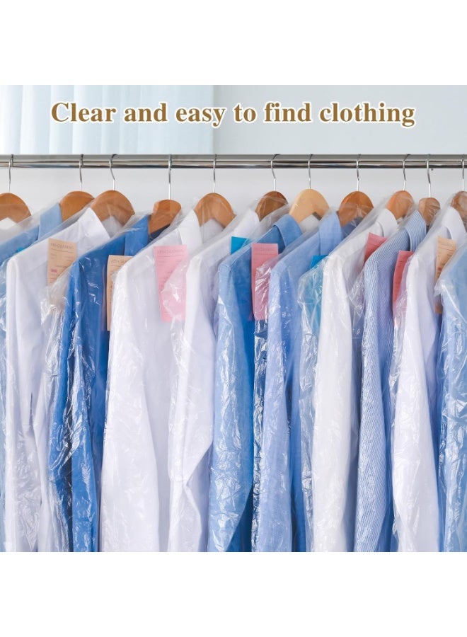 DUNISO 30 Pack Clear Garment Bags，Hanging Garment Bags，Plastic Clear Clothes Covers，Waterproof and Dustproof，for Home Storage Clothing Stores & Travel，60*90cm - Image 5