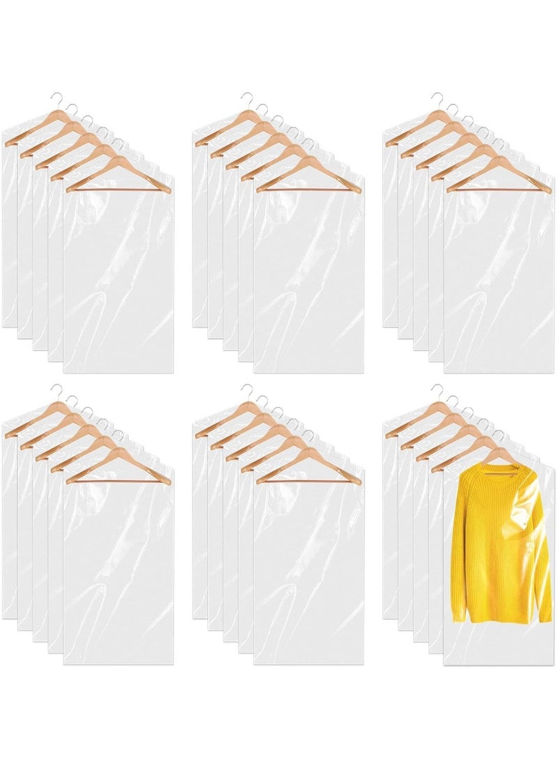 DUNISO 30 Pack Clear Garment Bags，Hanging Garment Bags，Plastic Clear Clothes Covers，Waterproof and Dustproof，for Home Storage Clothing Stores & Travel，60*90cm - Image 1