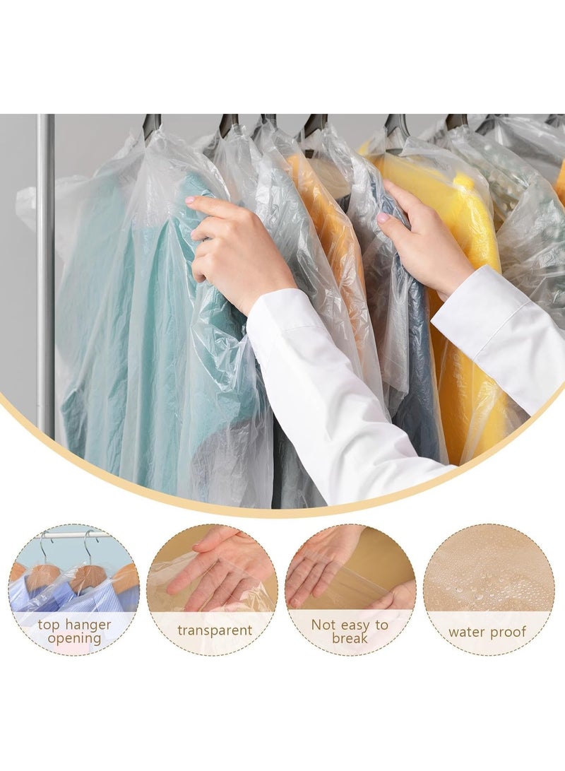 DUNISO 30 Pack Clear Garment Bags，Hanging Garment Bags，Plastic Clear Clothes Covers，Waterproof and Dustproof，for Home Storage Clothing Stores & Travel，60*90cm - Image 3