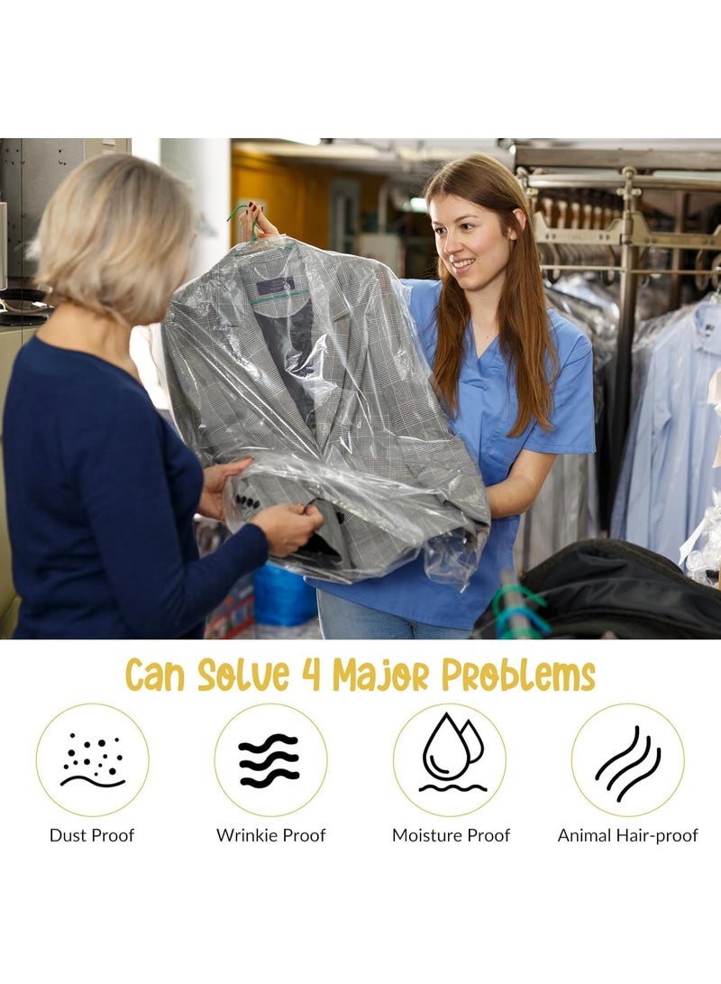 DUNISO 30 Pack Clear Garment Bags，Hanging Garment Bags，Plastic Clear Clothes Covers，Waterproof and Dustproof，for Home Storage Clothing Stores & Travel，60*90cm - Image 4
