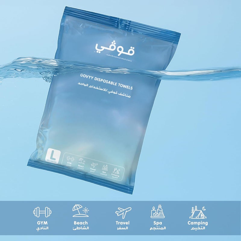 Govyy Disposable Towels Large, Individually Wrapped – 10 High-Quality Soft Towels, Water Resistant and Tear Resistant for Salons, Clinics, Hotels, Restaurants, and Daily Home Use - Image 2