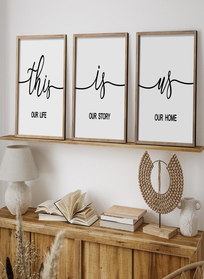 Heiple This is Us Wall Decor 11"x14" Framed Wooden Wall Sign for Home Decor Farmhouse Vintage Rustic Living Room Minimalist Family Wall Art (Brown) - Image 1