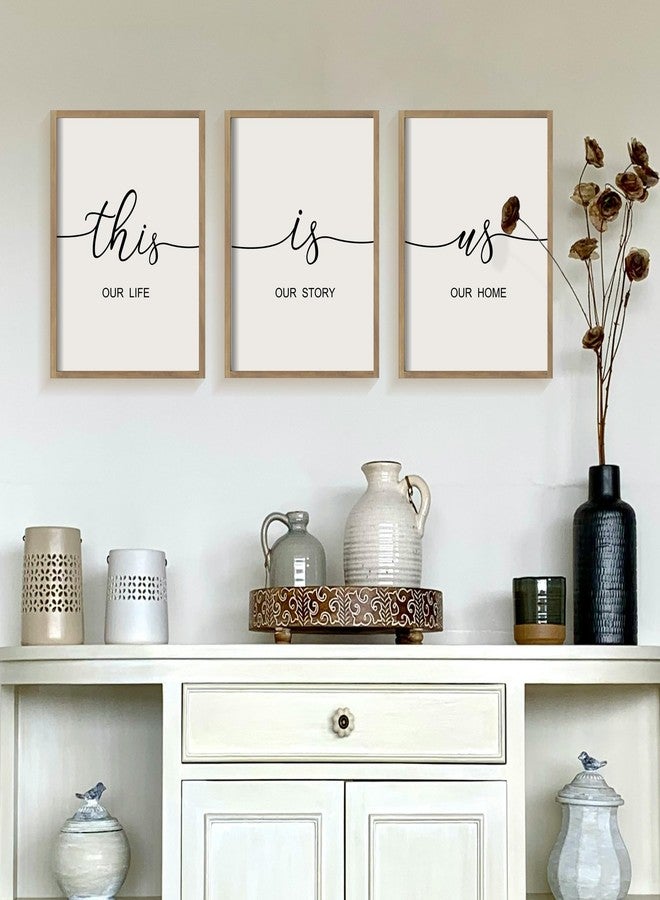 Heiple This is Us Wall Decor 11"x14" Framed Wooden Wall Sign for Home Decor Farmhouse Vintage Rustic Living Room Minimalist Family Wall Art (Brown) - Image 4
