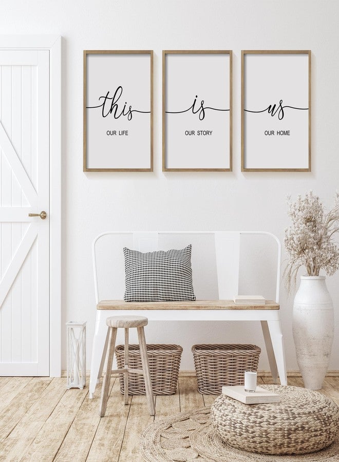 Heiple This is Us Wall Decor 11"x14" Framed Wooden Wall Sign for Home Decor Farmhouse Vintage Rustic Living Room Minimalist Family Wall Art (Brown) - Image 3
