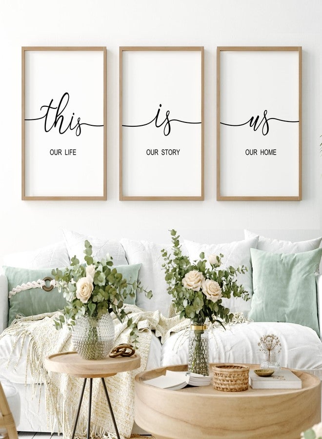 Heiple This is Us Wall Decor 11"x14" Framed Wooden Wall Sign for Home Decor Farmhouse Vintage Rustic Living Room Minimalist Family Wall Art (Brown) - Image 2
