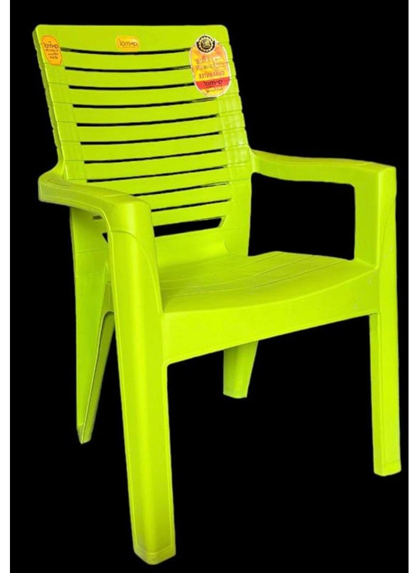 Anmol ANMOL Supreme Fortuner Green Luxury Plastic Arm Chair for Home Office Living RoomMatte Finish Plastic Outdoor ChairPatio Chairs for Balcony Suitable for Indoor Outdoor Green Set of 4 Chair  - Image 3