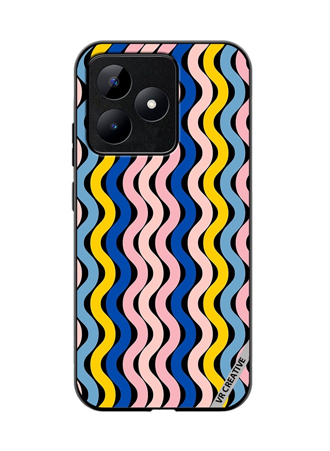 VR CREATIVE Protective Case Cover For Realme C53 Retro Vintage Waves Groove Design Multicolour - Image 1