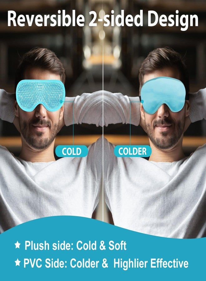 BeeVines Gel Eye Mask, 2 Pack Cooling Ice Masks for Puffy Eyes for Men & Women, Cold & Warm Compress for Post Surgery, Puffiness, Allergies, Sinuses & Migraines Treatment(Blue & Green - Image 3