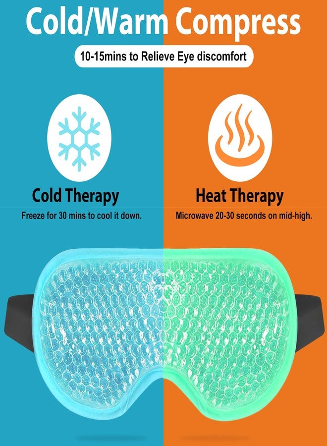 BeeVines Gel Eye Mask, 2 Pack Cooling Ice Masks for Puffy Eyes for Men & Women, Cold & Warm Compress for Post Surgery, Puffiness, Allergies, Sinuses & Migraines Treatment(Blue & Green - Image 4