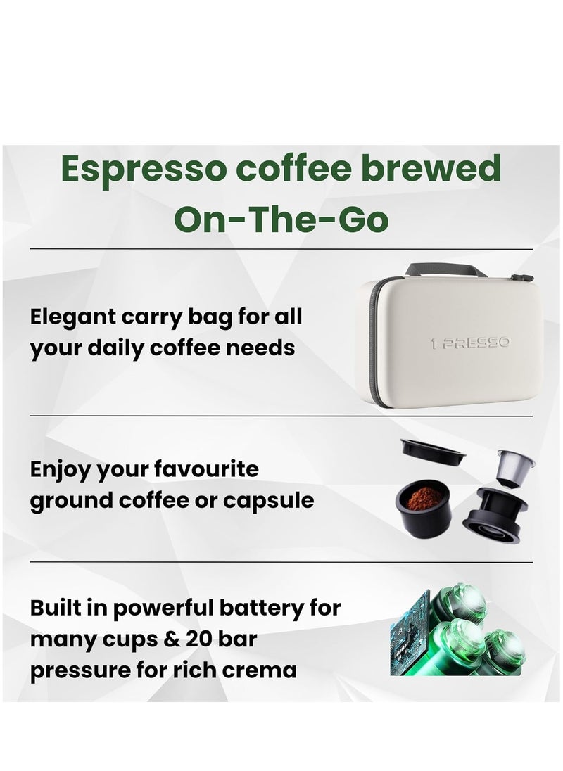 1Presso - Portable Espresso Machine Capsules , Grounds ,Travel, Car, Home Black - Image 1