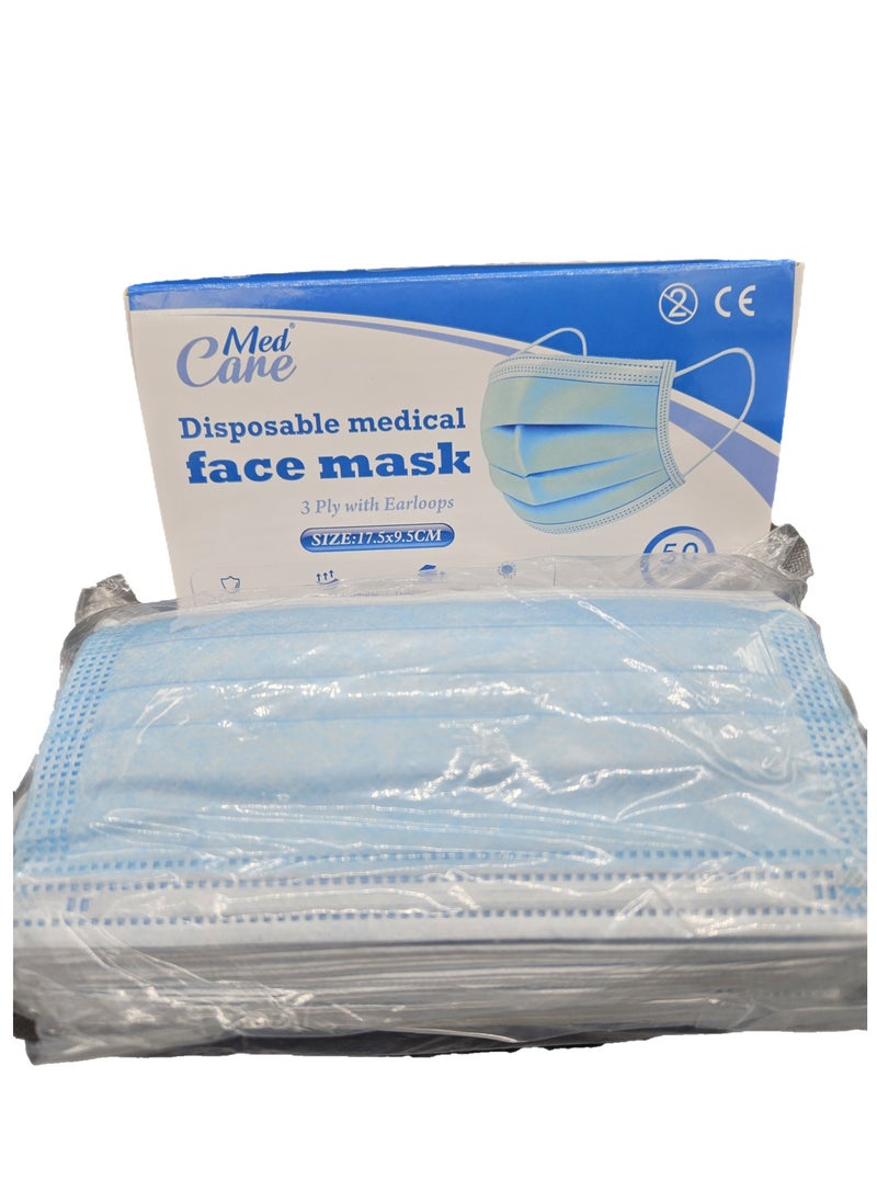 CAREMED Medical Face Mask 3Ply, Elastic Earloop, 50 Piece (Ultimate Protection Stay Safe Against Airborne Particles and Germs)  - Image 2