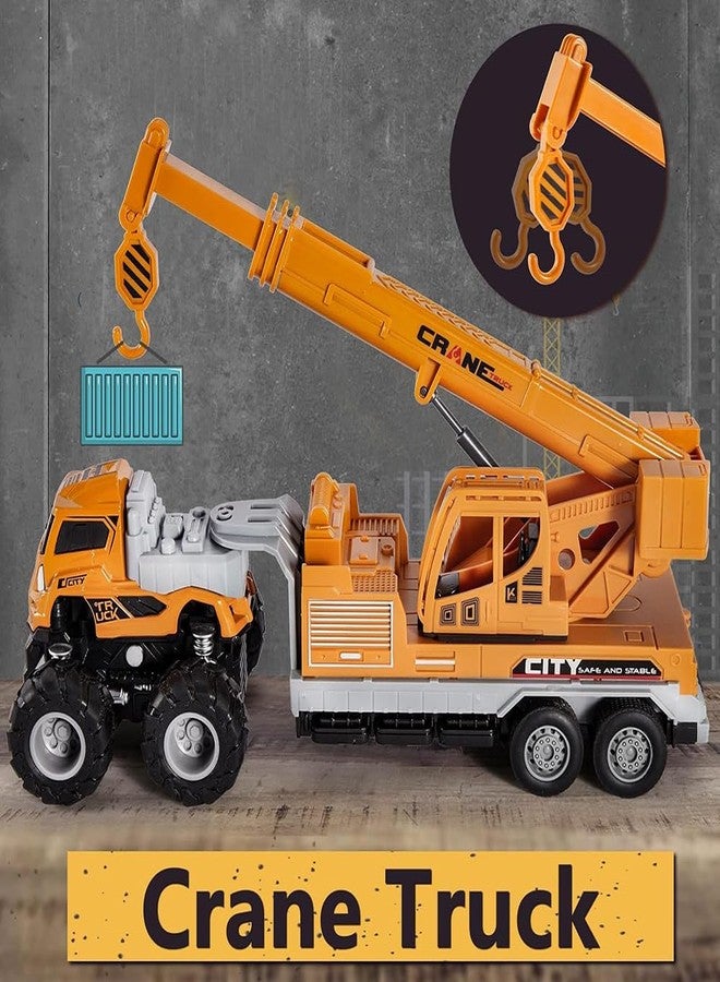 UKAXA Truck Toy Excavator Toys Metal Head Crane Trucks Toy Friction Powered Engineering Vehicle Model Construction Toys for 2 3 4 5 Years Kids - Image 4