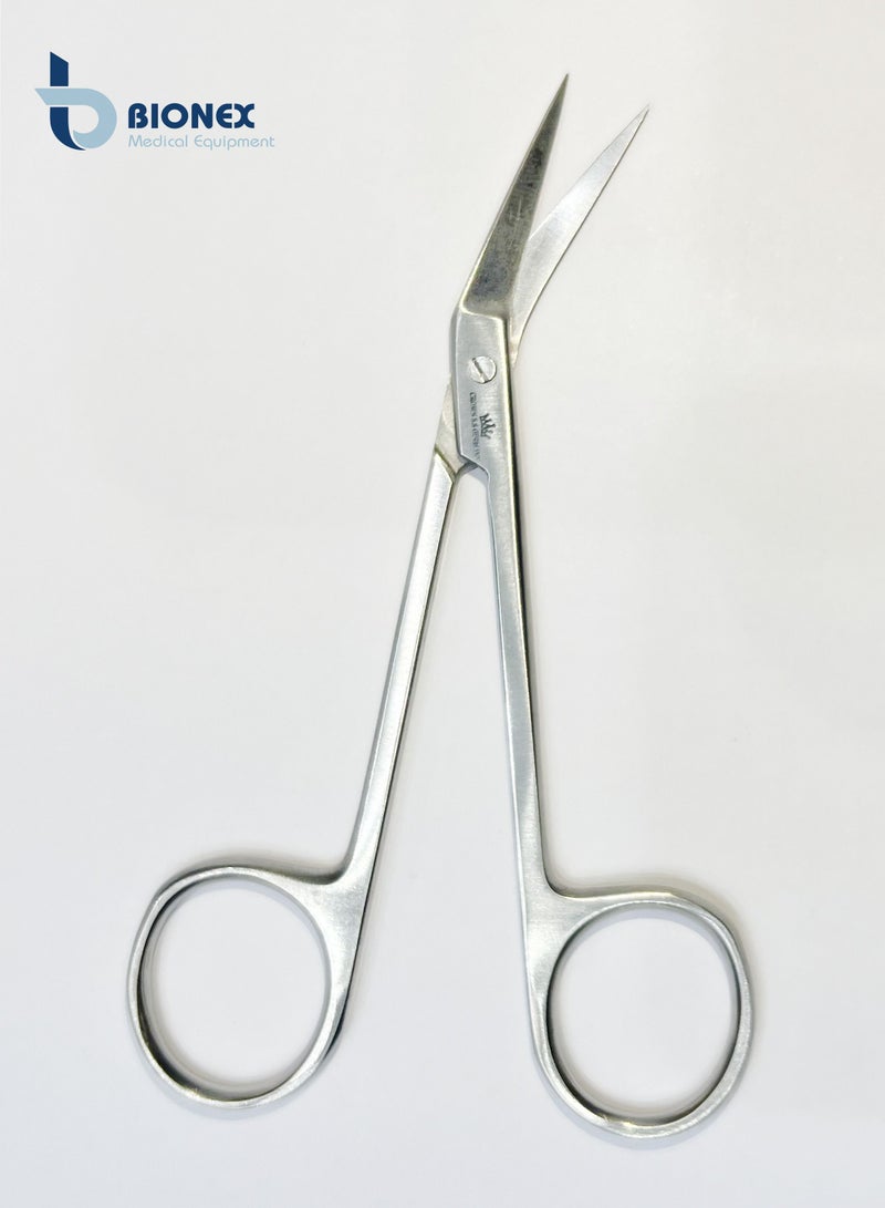 Iris Scissors fine pointed angled to one side angled