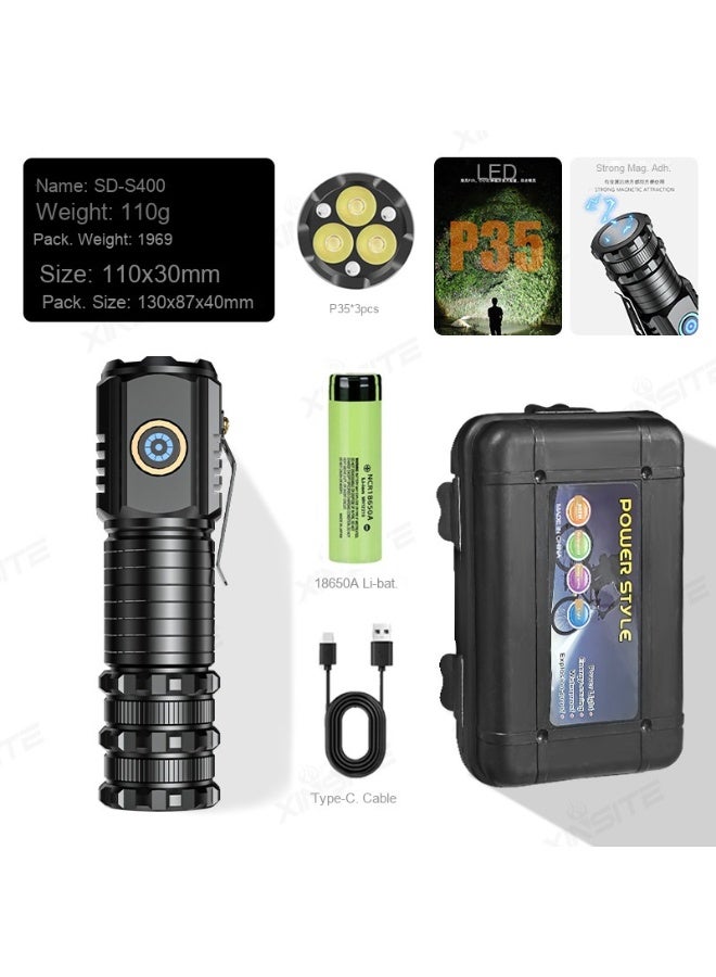 High-Intensity Triple-Head Flashlight