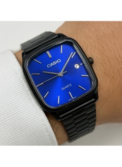 CASIO Genuine Casio Men's and Women's Stainless Steel Band Watch - Stylish Blue Dial with Date Display  - Image 3