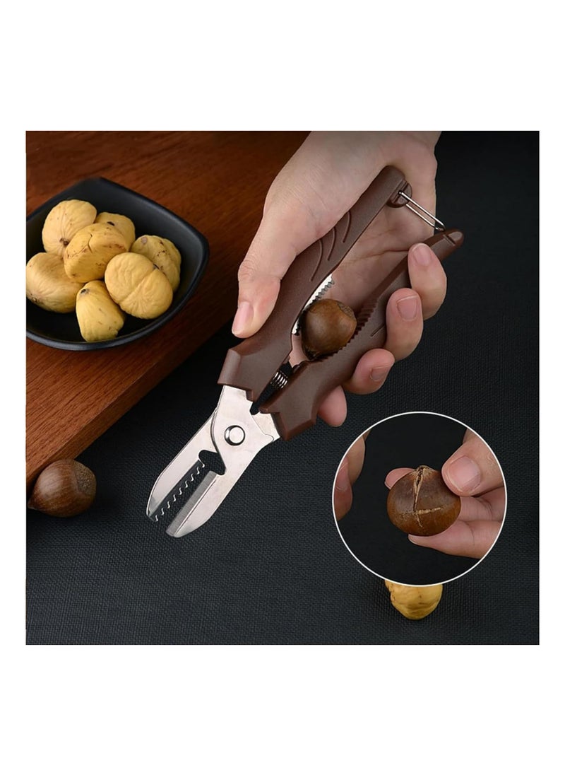 SYOSI Chestnut Peeler, Walnut Cracker Tool - Heavy Duty Shell Opener for Nuts - Seafood Pecan Walnut Cracker  - Image 3