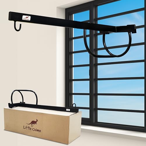 Little Chime New Born Baby Window Cradle Hanger Rod | Weight Capacity Up to 20Kg | Age from 0-24 Months | Round Molded Cradle Hanger (Black) Iron - Image 1