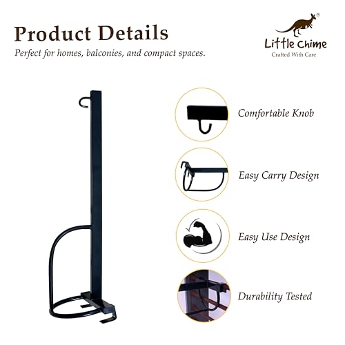 Little Chime New Born Baby Window Cradle Hanger Rod | Weight Capacity Up to 20Kg | Age from 0-24 Months | Round Molded Cradle Hanger (Black) Iron - Image 4