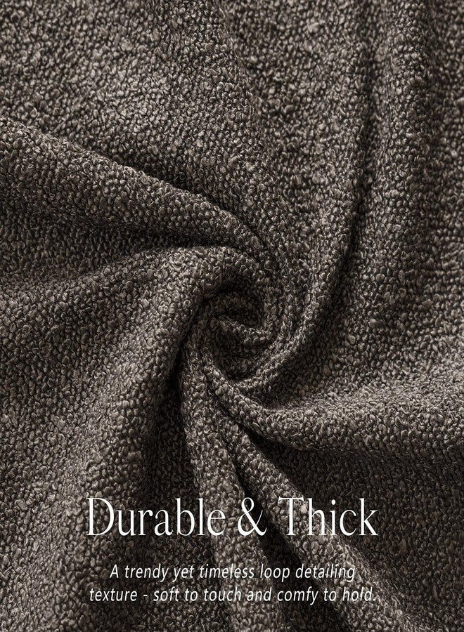 Foindtower Pack of 2, Decorative Textured Boucle Throw Pillow Covers Accent Solid Pillow Cases Cozy Soft Couch Cushion Case for Chair Sofa Bedroom Living Room Home Decor 22 x 22 Inch Dark Brown - Image 2
