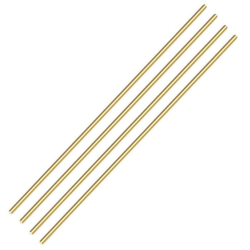 PGCOKO 4 PCS 8mm/ 5/16 Inch Brass Rod Brass Round Stock Lathe Bar Stock Kit Solid Brass Rod Stock, 8mm/ 5/16 inch Diameter 12 Inch in Length - Image 1