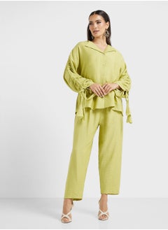 hayas closet Drawstrings Stylish Blouse & Pants Set  - Image 5