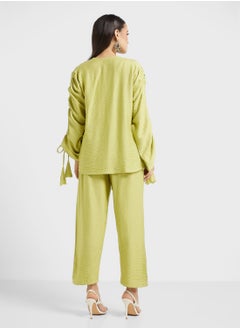 hayas closet Drawstrings Stylish Blouse & Pants Set  - Image 2