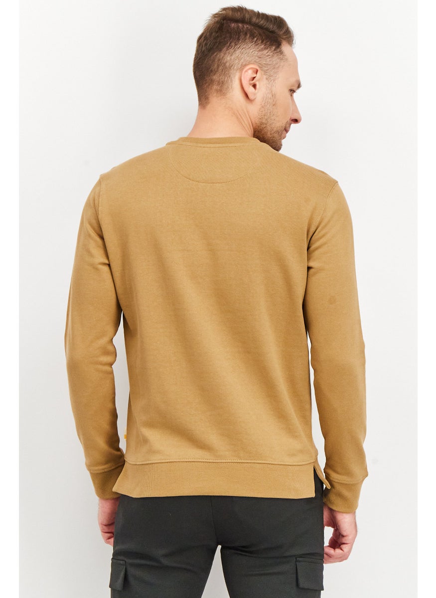 Gazzarrini - Men Crew Neck Long Sleeve Graphic Print Sweatshirt, Brown - Image 1