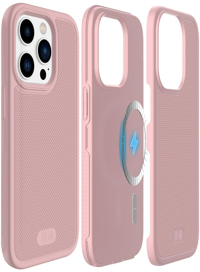TUDIA MergeGrip Designed for iPhone 14 Pro Case 5G (2022), [MagSafe Compatible] Shockproof Military Grade Slim Dual Layer Magnetic Case for iPhone 14 Pro (Pink) - Image 1