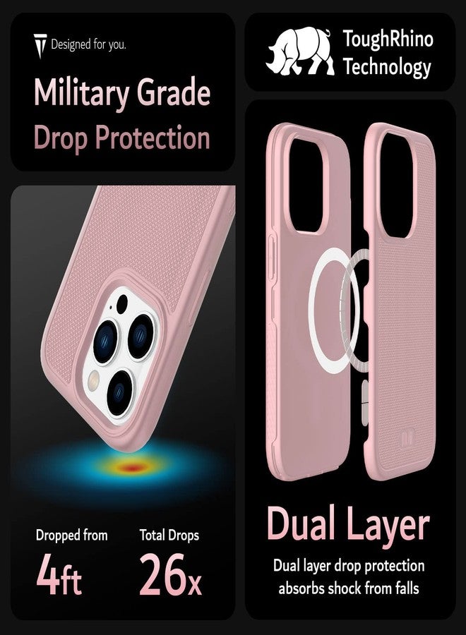 TUDIA MergeGrip Designed for iPhone 14 Pro Case 5G (2022), [MagSafe Compatible] Shockproof Military Grade Slim Dual Layer Magnetic Case for iPhone 14 Pro (Pink) - Image 3