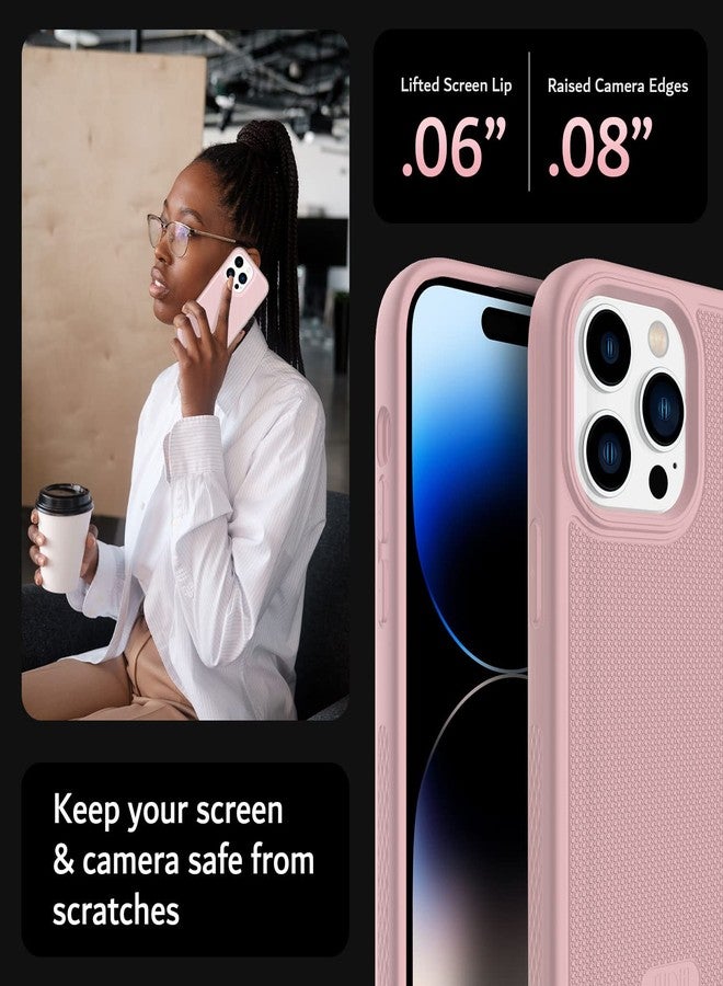TUDIA MergeGrip Designed for iPhone 14 Pro Case 5G (2022), [MagSafe Compatible] Shockproof Military Grade Slim Dual Layer Magnetic Case for iPhone 14 Pro (Pink) - Image 4