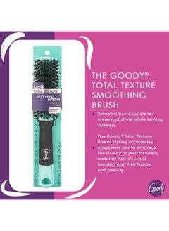 Goody X Total Texture Smoothing Brush Vegan Boar Bristles Help Condition And Smooths Hair Cuticles For Enhanced Shine Shine  For Natural And Textured Hair Nonslip Grip  - Image 3