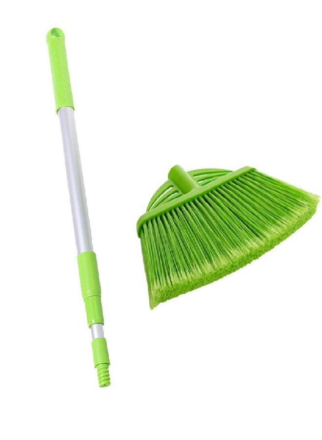 Xifando Three-Section Telescopic Aluminum Alloy Rod Long-Handled Broom（Green） - Image 1