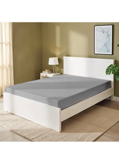 Rest Fitted Bedsheet 120X200+25Cm Breathable Plush Grey Fabric With Deep Pockets Machine Washable For Optimal Protection  - Image 1
