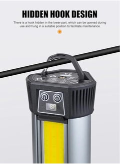 MOCOM Rechargeable LED Camping and Work Light with Stand – 2000 Lumen Brightness, 3 COB Lamp Heads, Detachable Tripod, Magnetic Mount, Battery Display & Power Bank for Outdoor and Emergency Use  - Image 3