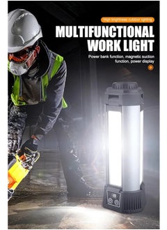 MOCOM Rechargeable LED Camping and Work Light with Stand – 2000 Lumen Brightness, 3 COB Lamp Heads, Detachable Tripod, Magnetic Mount, Battery Display & Power Bank for Outdoor and Emergency Use  - Image 5