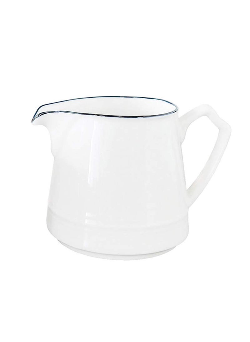 FUYU FUYU Simple White Ceramic Creamer with Handle Coffee Milk Creamer Pitcher 