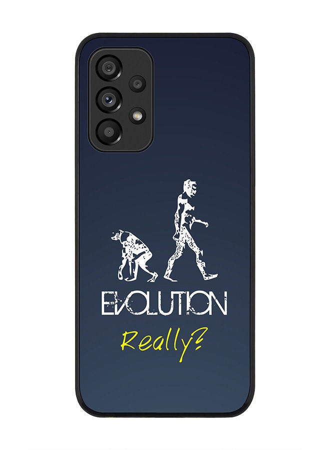 Stylizedd Rugged Black edge case for Samsung Galaxy A33 5G Slim fit Soft Case Flexible Rubber Edges Anti Drop TPU Gel Thin Cover - Evolution Really (Grey) - Image 1