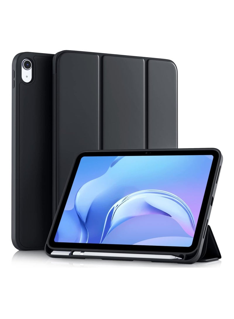 TIGER Compatible with iPad 10th Generation Case 10.9 Inch (2022) – Slim Trifold Stand Protective Cover with Pencil Holder – Soft TPU Back – Auto Sleep/Wake Function – Lightweight & Durable Smart Case  BLACK - Image 1