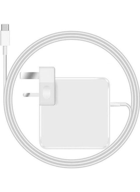 Usb Type C Wall Plug Power Adaptor Pd Charger Replacement 61W With 200Cm Cable For Macbook Pro 13 Inch And Mobile Iphone White