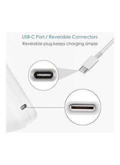 NIBEMINENT Usb Type C Wall Plug Power Adaptor Pd Charger Replacement 61W With 200Cm Cable For Macbook Pro 13 Inch And Mobile Iphone White  - Image 2