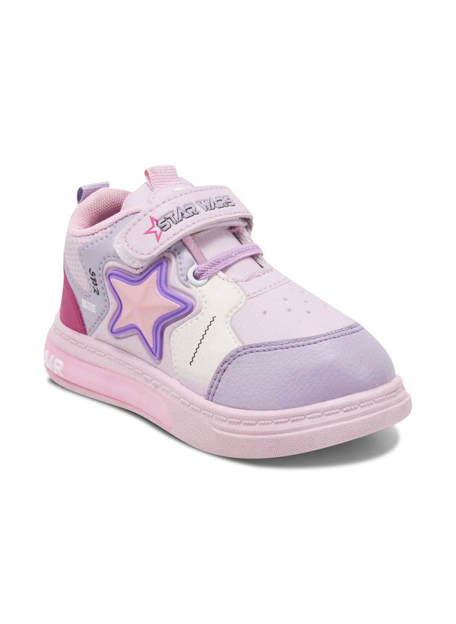 KATS Girls Colourblocked Pink Sneakers with Velcro Closure - Image 5