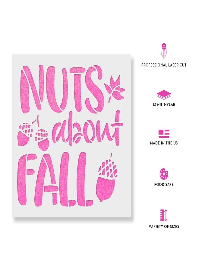 Stencil Revolution Nuts About Fall Stencil - Fall Wall Art, Hello Fall Stencil, Outdoor Fall Decor, Fall Home Decor, Fall Door Decorations - Image 2