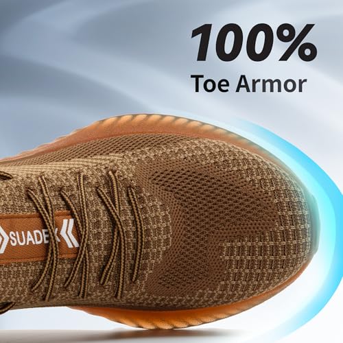 SUADEX Steel Toe Shoes for Men Women Indestructible Steel Toe Sneakers Lightweight Work Safety Shoes Puncture Proof Composite Toe - Image 5