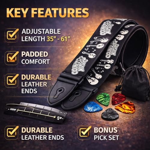 MOCKING BIRD Guitar Strap for Acoustic Adjustable Buckle Electric Guitar Strap Polyester Guitar Belt For Acoustic/Bass/Electric Guitar acessories (Country music) - Image 5